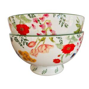 New Anthropologie Set of 2 Eden Stoneware Cereal Bowls Dishwasher Safe